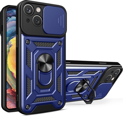 Attēls no Hurtel Hybrid Armor Camshield etui iPhone 14 Plus pancerny pokrowiec z oson na aparat niebieskie