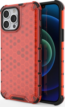 Attēls no Hurtel Honeycomb etui pancerny pokrowiec z elow ramk iPhone 13 Pro Max czerwony
