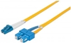 Изображение Intellinet Fiber Optic Patch Cable, OS2, LC/SC, 2m, Yellow, Duplex, Single-Mode, 9/125 µm, LSZH, Fibre, Lifetime Warranty, Polybag