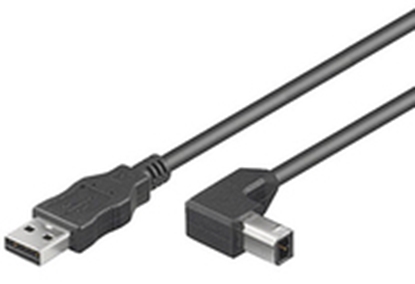Изображение Kabel USB MicroConnect USB-A - USB-B 2 m Czarny (USBAB2ANGLED2)