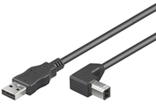 Изображение Kabel USB MicroConnect USB-A - USB-B 2 m Czarny (USBAB2ANGLED2)