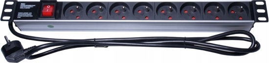 Picture of Kabel zasilajcy PremiumCord PremiumCord Panel napájecí 1U do 19" racku, 8x230V, pepová ochrana, 2m kabel, vypína