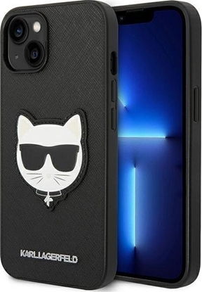 Attēls no Karl Lagerfeld Saffiano Choupette Head Patch Case - Etui iPhone 14 Plus (czarny)