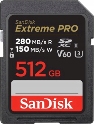 Attēls no SanDisk Extreme Pro SDXC   512GB UHS-II C10 U3 V60