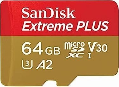 Attēls no Karta WD Extreme Plus MicroSDXC 64 GB Class 10 UHS-I/U3 A2 V30 (SDSQXBU-064G-GN6MA)