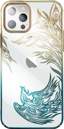 Attēls no Kingxbar Etui Kingxbar Phoenix Swarovski Apple iPhone 14 zoto-niebieskie