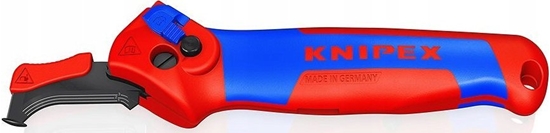 Picture of Knipex KNIPEX stripping knife 16 50 145 SB, stripping/stripping tool (red/blue, with ratchet function)