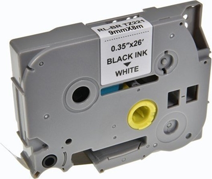Attēls no Kompatybilny tama do drukarek etykiet, dla Brother, TZE-221, czarny druk/biay podkad, laminowane, 8m, 9mm