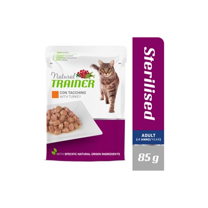 Attēls no Konservi kaķiem Trainer Sterilised tītars 85g