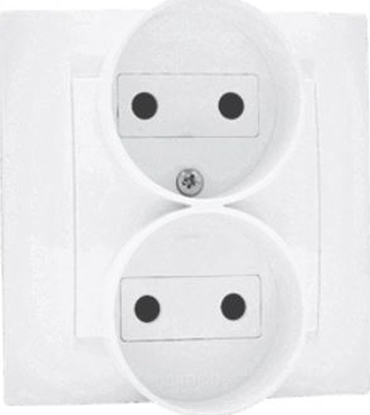 Picture of Kontakt-Simon Simon Basic Gniazdo podwójne b/u kompletne z przesonami be BMG2Z/12