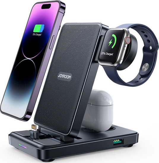 Picture of adowarka Joyroom Stacja adujca 4w1 Joyroom JR-WQS02 iPhone AirPods Apple Watch skadana - czarna
