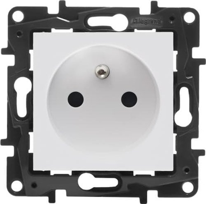 Изображение Legrand Gniazdo pojedyncze Legrand Niloe Step 863130 z uziemieniem zaciski rubowe biae