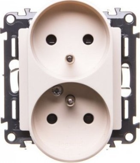 Picture of Legrand VALENA LIFE Gniazdo podwójne 2P+Z z przeson kremowe (7532900)