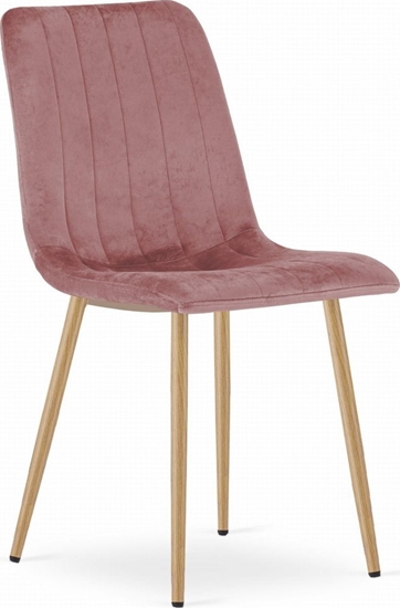 Изображение Leobert Krzeso LAVA - róowy aksamit / nogi kolor drewna x 1