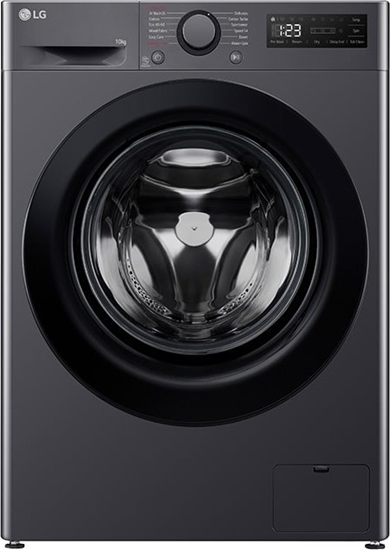 Изображение LG | Washing Machine | F4WR510SBM | Energy efficiency class A | Front loading | Washing capacity 10 kg | 1400 RPM | Depth 57 cm | Width 60 cm | Display | LED | Steam function | Black