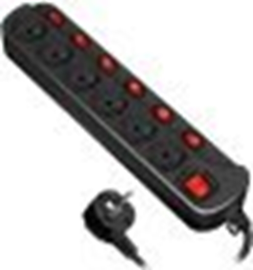 Picture of Listwa zasilajca Orno 6 gniazd 1.5 m czarna (OR-AE-13162/B/1,5M)