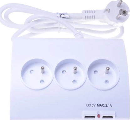 Picture of Listwa zasilajca PremiumCord PREMIUMCORD Prodluovací pívod 230V 1,5m 5zásuvek+vypína+2x USB 2A