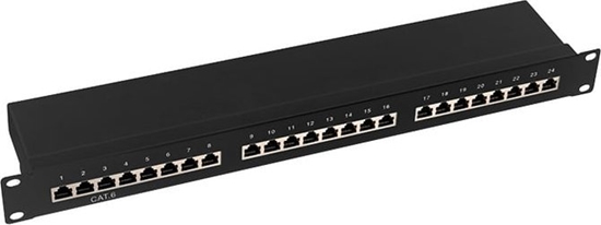 Изображение Logilink Patchpanel 19" Einbau Kat.6 STP 24 Port, schwarz