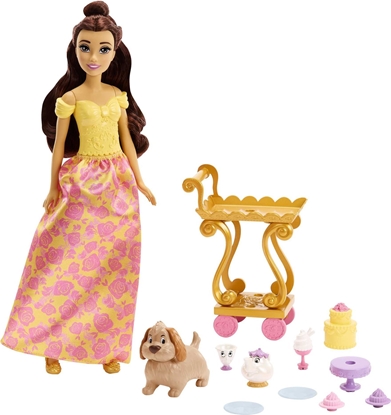 Picture of Mattel Lalka Disney Princess Bella i wózek z podwieczorkiem HLW19