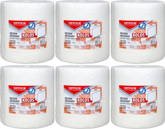 Picture of Office Products Rczniki kuchenne celulozowe OFFICE PRODUCTS Kolos, 2-warstwowe, 500 listków, 6 rolek