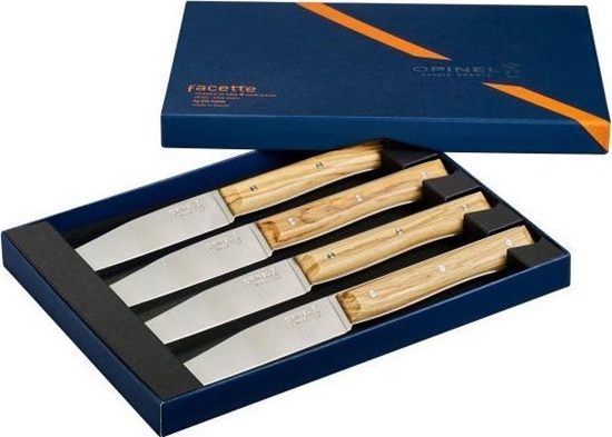 Picture of Opinel Table Knives Facette Set of 4  Olive Wood