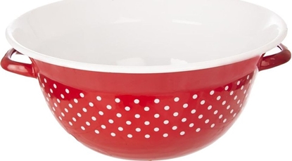 Attēls no Orion Miska emaliowana retro CZERWONA W GROCHY 34 cm