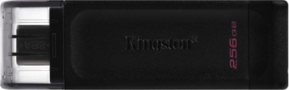 Attēls no Pendrive Kingston USB Flash Drive DataTraveler 70 256 GB USB 3.2 Gen 1 Type-C Czarny