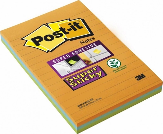 Picture of Post-It 3M Karteczki samoprzylepne Post-it® Super Sticky XXL, BOOST, w lini, 101x152mm, 3x45 kart.