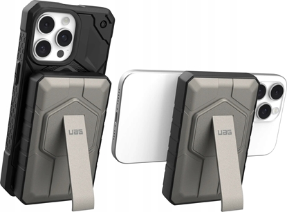 Picture of Powerbank Baseus UAG Rugged 10K - powerbank 10000 mAh z podstawk, adowanie bezprzewodowe 10W, kompatybilny z MagSafe, kabel w zestawie (black/titanium)