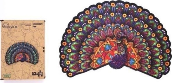 Изображение PuzzleOK Puzzle drewniane eko 152 Luksusowy paw A3