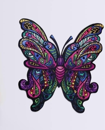 Attēls no PuzzleOK Puzzle drewniane eko 50 Kolorowy motyl A4