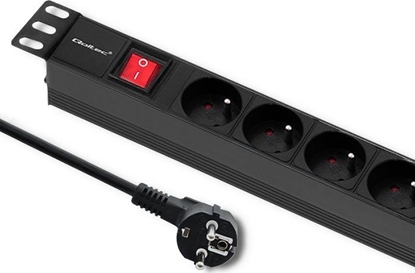 Picture of Qoltec Listwa zasilajca do szafy RACK 1U 16A PDU 6xFRENCH 2m (54470)