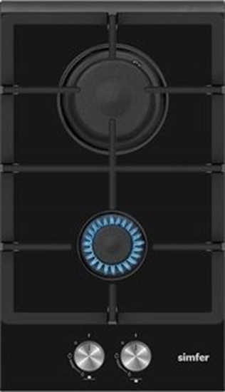 Picture of Simfer | Hob | H3.201.TGRSP | Gas on glass | Number of burners/cooking zones 2 | Rotary knobs | Black