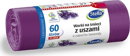 Picture of Stella Worki na mieci z uszami STELLA, zapach lawendy, 60 l, 16 szt., lawendowy