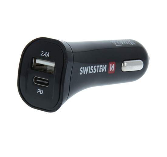 Picture of Swissten Power Delivery Car charger 12 / 24V / 2.4A / 30W + Micro USB Cable 1.5m