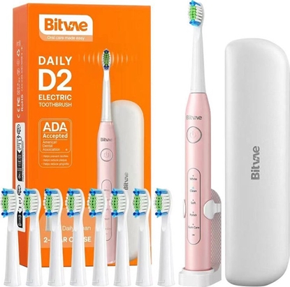 Изображение Bitvae Sonic toothbrush with tips set, holder and case D2 (pink)