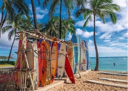 Attēls no Trefl Puzzle 1000 element?w Pla?a Waikiki Hawaje