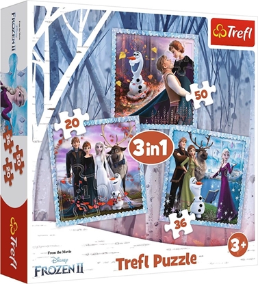 Изображение Trefl Puzzle 3w1 Magiczna opowie Kraina Lodu II 34853