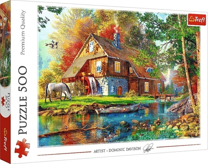 Изображение Trefl Puzzle 500 elementów Chatka nad rzek