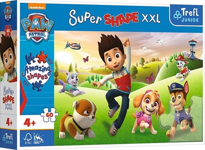 Изображение Trefl Puzzle 60 elementy Super Shape XXL Umiechnite pieski Psi Patrol