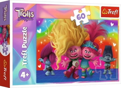 Изображение Trefl Puzzle 60el Przyjacielskie Trolle Trolls 3 17386 Trefl