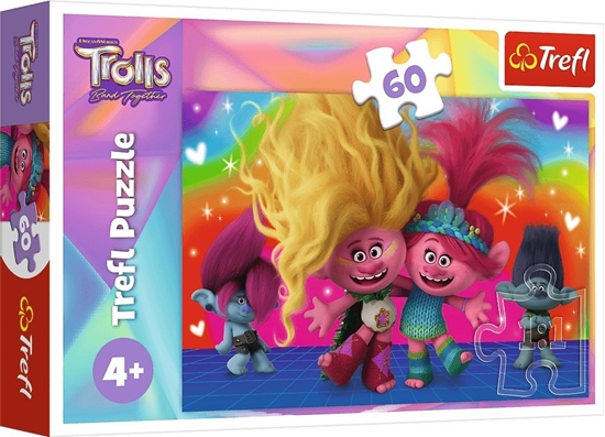 Изображение Trefl Puzzle 60el Przyjacielskie Trolle Trolls 3 17386 Trefl