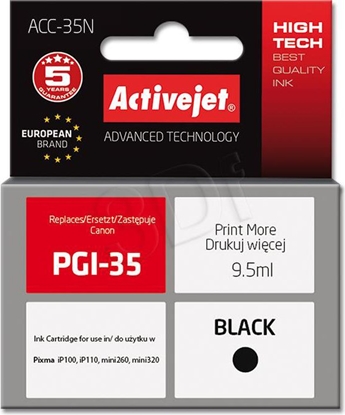 Attēls no Tusz Activejet Tusz Activejet ACC-35N (zamiennik Canon PGI-35 Supreme 9,5 ml czarny)