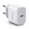 Изображение Mini wall charger UGREEN, USB-C, 20W, PD (white) 