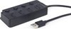 Picture of USB Centrmezgls Gembird USB 2.0 4-port Hub with Switches Black