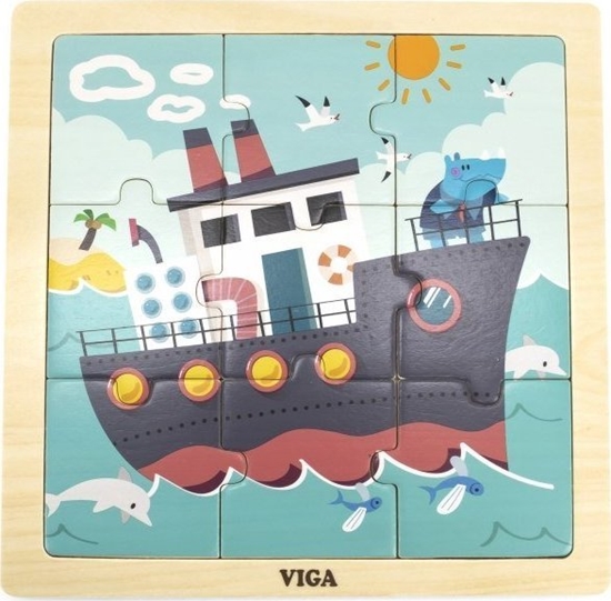 Picture of Viga Toys VIGA Porczne Drewniane Puzzle Statek 9 elementów