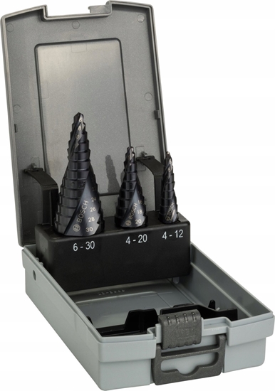 Picture of Wierto Bosch WIERTLA ZESTAW STOPNIOWE FI 4-12; 4-20; 6-30 MM HSS-ALTIN  3PC