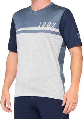 Attēls no 100% Koszulka mska 100% AIRMATIC Jersey krótki rkaw steel blue grey roz. L (NEW 2021)