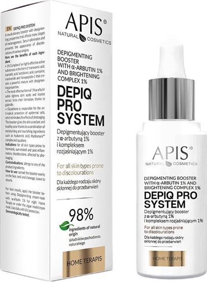 Изображение Apis Apis Depiq Pro System depigmentujcy booster z -arbutyn 1% i kompleksem rozjaniajcym 1% 30ml