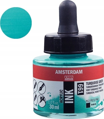 Attēls no Artequipment Amsterdam Acrylic Ink Bottle Turquoise Green 661